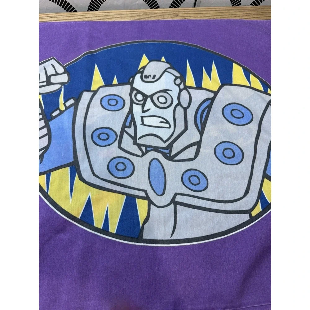 Vintage 1996 Batman‎ Mr. Freeze Robin DC Comics Pillow Case Purple Yellow
